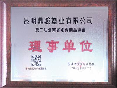 鼎駿-云南省水泥制品協(xié)會(huì)理事單位證書