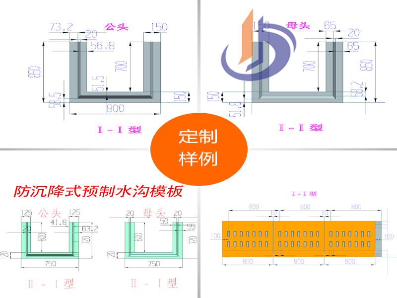 預(yù)制水溝模板 公母頭水溝模 水溝現(xiàn)澆模具、塑鋼模板
